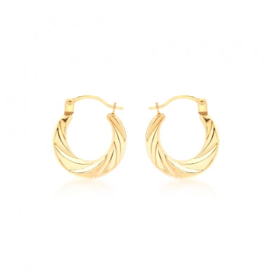 9 ct gold twisted creole earrings