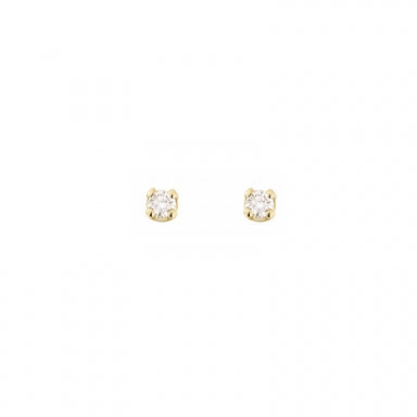 Studs 18ct gold and Diamond, 2 diamonds 0,10 ct HSI quality