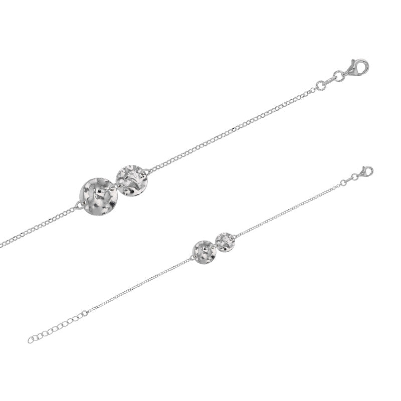 Featuring 2 Hammered Silver Bracelet