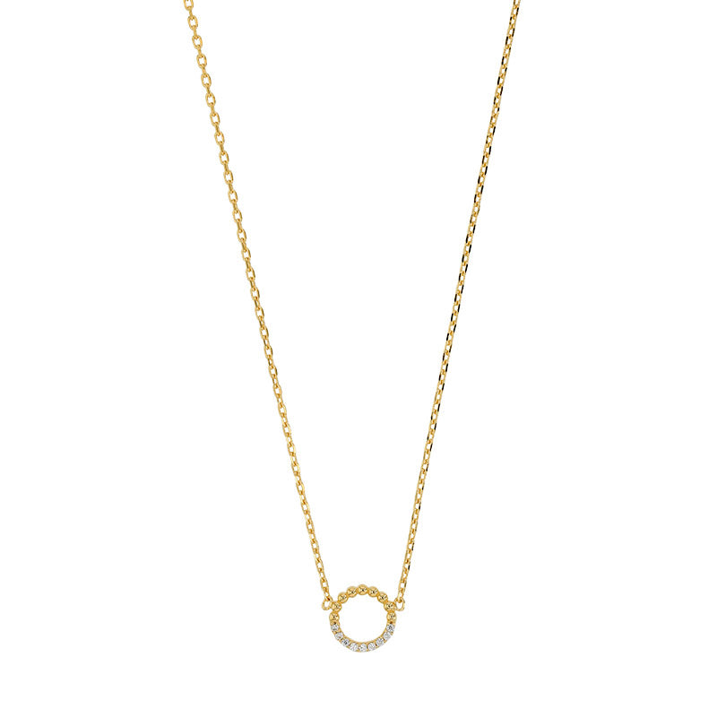 Gold-plated circle pendant necklace set