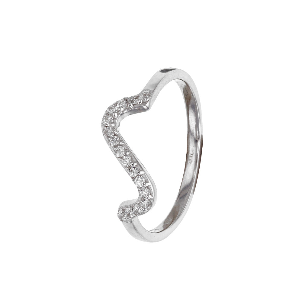 Rhodium plated sterling silver ring
