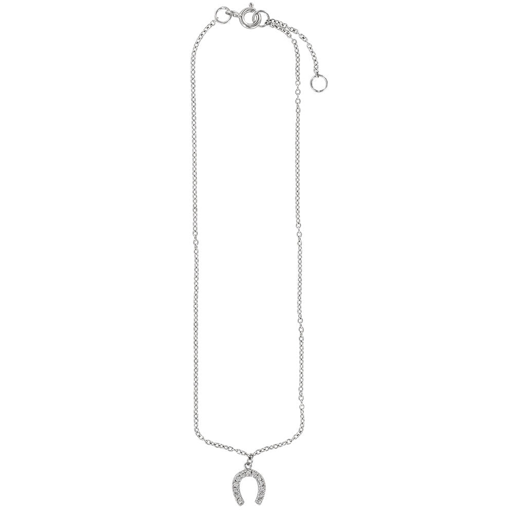Sterling silver anklet with horse shoe motif