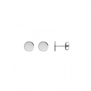 Mens round earrings in steel, 8 mm